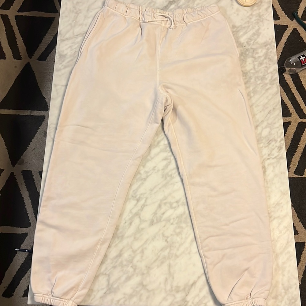 Men’s Oversized Elwood Organic Sweatpants in Cream size XL